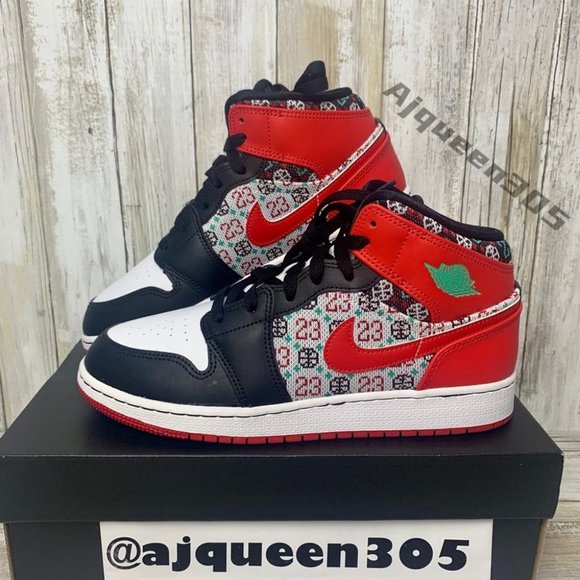 Air Jordan 1 Mid Christmas Limited Edition GS